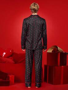 Valentine's Day Heart Print Men's Pajama Set