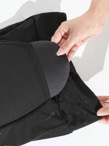 SHEIN 女士高腰收腹网眼拼接塑身裤 - 黑色 - 查看 5