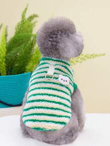 PETSIN Chaleco y sudadera con capucha de terciopelo suave y cálido para mascotas en otoño/invierno - Suéter con hebilla de tracción para perros, gatos y animales pequeños, para usar en interiores y exteriores - Multicolor - Ver 7