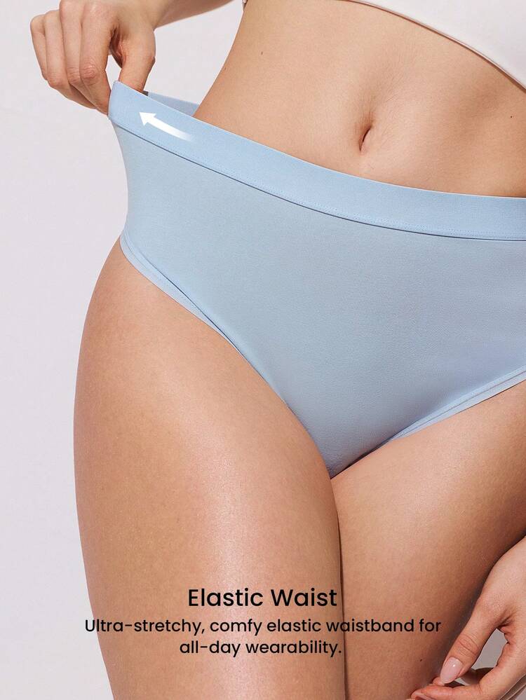 3-Pack Cotton High-Waist High-Leg Cheeky Panties Set