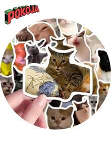 POKOJA LAND POKOJA LAND 101 Pieces Of Cat Expression Sticker Set, High Quality, No Battery, A Small Amount Of Feathers, Suitable For Diary, Scrapbook, DIY Handmade, Laptop, Mobile Phone Case, Holiday Birthday Gift Choice