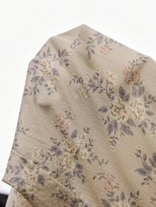 CottageSlumber Conjunto de pijama de mujer con mangas cortas, volantes y estampado floral pequeño, para primavera/verano - Beis - Ver 7