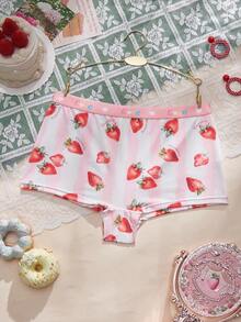 Eraneu 1pc Girl's Strawberry Striped Pink Series Panty - Multicolor - View 3
