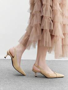 CUCCOO BIZCHIC Tacones altos de punta elegantes y de moda para ir al trabajo - Albaricoque - Ver 4