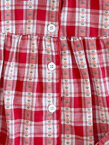 Young Girls Pajamas-2 Pieces Pajama Set Red White Plaid Peter Pan Collar Long Sleeve Button Front Top Matching Long Pants Sleepwear Nightwear Cozy Ruffle Empire Seam Festive Holiday Essential 2026 Four Season Charming Retro Family Gift Gingham Set Red Pajama Set Girls Red And Plaid Sets Red Pj Set - Red - View 10