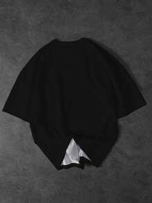 Manfinity Campus Court PAVTROS 男士T恤，男士运动街头服饰，撞色星形印花，短袖，春夏款，美学风格，狂欢节，复古，度假，我爱我的男朋友，情人节，男士队服T恤 - 彩色 - 查看 3