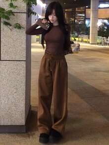 DAZY 女士修身长袖圆领打底衫