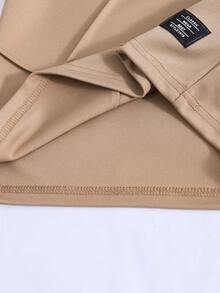 SHEIN Mirajuku 男童休闲短袖上衣和短裤两件套，加大码 - 卡其色 - 查看 3