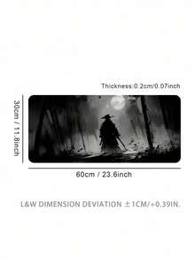 1 件超大尺寸可水洗橡胶防滑底面缝边水彩武士鼠标垫游戏桌垫大号键盘垫桌面保护垫学习垫办公用品桌面配件适用于游戏玩家家庭办公室电脑设置 - 水墨武士 - 查看 14