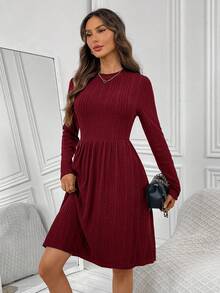 EMERY ROSE Robe femme à manches longues coupe slim décontractée, convient pour l'automne/l'hiver