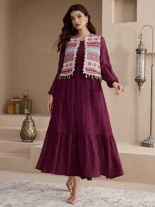 Al Najma 新款刺绣收腰二合一休闲度假派对连衣裙 - 彩色 - 查看 4