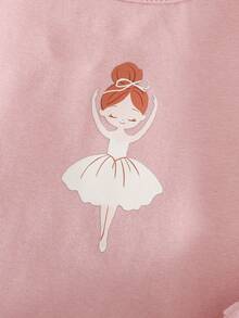 4pcs Baby Girl Snug Fit Pajama Set, Ballet Girl Pattern Knit Soft Crew Neck Long Sleeve Top And Elastic Waist Long Pants Cozy Pixies Baby Set Bamboo Baby Pajamas Baby Sleep Wear Baby Girl Pajamas - Multicolor - View 7