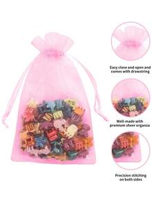 50/10PCS Clear Gift Bags, Available In Various Sizes, Suitable For Weddings, Parties, Travel, Birthdays, Anniversaries, And Other Occasions. Drawstring Organza Gift Bags, Perfect For Wrapping Jewelry, Candy, Stationery, And Other Small Items. Also Suitable For Decorations, Fruit Wrapping, And Insect-Proof Storage. Ideal For Parties And Catering Occasions, And A Perfect Choice For Holiday Gifts-Multiple Colors Available - Multicolor - View 6