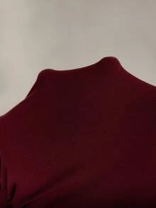 MaterniChic Maternity Clothes Maternity Dress Elegant Party Solid Color Asymmetric Neck Fishtail Maternity Dress Valentine's Day Outfit Wedding Party Outfit Pregnancy Dress For Photoshoot Elegant Dresses For Women Red Dress Elegant  Red - Burgundy - View 7