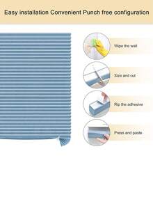 1 Pack Fits Most Windows Cordless Pleated Fabric Temporary Solid Color Window Blinds For Home Office Bedroom Kitchen Bathroom Easy Install Privacy Light Control - Blue - View 4