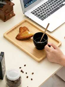 1/2pcs Bamboo And Wood Serving Tray, Dinner Plate, Serving Tray, Breakfast Tray, Restaurant And Kitchen Tray, Fruit Tray, Coffee Tray, Tea Tray, Snack Tray, Living Room Decoration, Suitable For Hotels, Restaurants, And Home Use For Serving Fruits, Desserts, Snacks, Festivals, Thanksgiving, Christmas, New Year, Outdoor, Beach, And Courtyard Multi-Functional Tray.