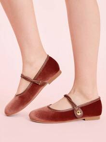 CUCCOO DOLLMOD Mujeres Casual Versátil Commute Simple Hebilla Planos - Óxido marrón - Ver 3