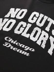 PAVTROS Loose Fit Men's Long Sleeve Crew Neck T-Shirt With Letter Print Crewneck Sweatshirts Slogan Print Sweatshirt Mens Street Wear Mens Sweatshirts Street Wear Tops - Black - View 6