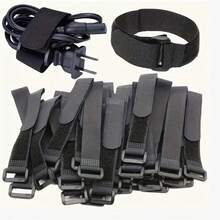 10 Pieces Reusable Self-Locking Nylon Cable Ties, Durable Functional Cable Ties, Cable Ties - Black - View 3