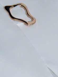 Aveloria Modichic 女士翻领腰带不对称扣宽松长袖西装外套和直筒裤套装 - 白色 - 查看 7