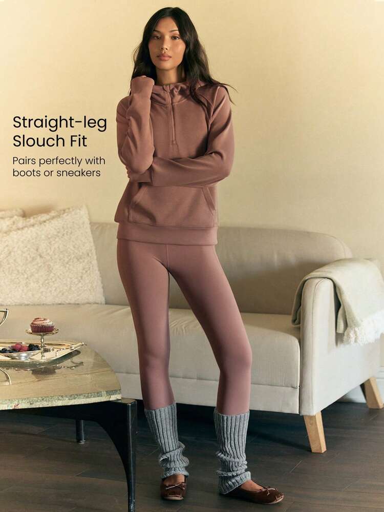 1 Paar CozySlouch synthetische, warme, weiche, isolierende Socken mit metallischem Logo, gerade geschnitten, lässig, für Herbst, Winter, Outdoor und täglichen Gebrauch