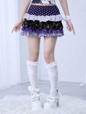 Kawaii Cute Colorful Polka Dot Cake Skirt For Women