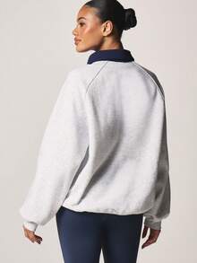 MISSGUIDED Contrast Collar Rugby Style Pullover Sweatshirt With Button Detail And Long Sleeves For Casual Winter Comfort - Multicolor - View 3
