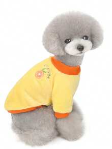 PETSIN Áo khoác và áo hoodie nhung mềm mại mùa Thu/Đông cho thú cưng – Áo len ấm áp mềm mại với khóa cài tiện dụng cho chó, mèo và các động vật nhỏ, thích hợp mặc trong nhà và ngoài trời. - Nhiều màu - Xem 11