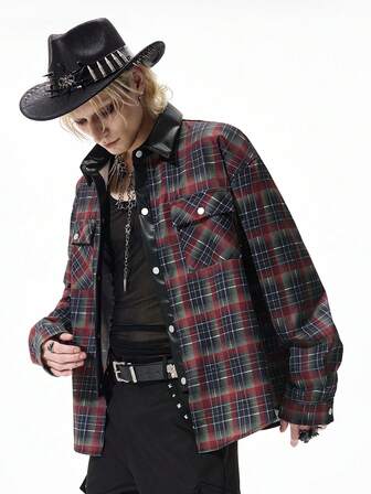 Herren Lässig Karohemd mit Langarm, Herbst