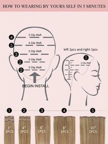 7 件装 20 个夹子直发接发 100% 真人发色 F4/27# 中棕色挑染蜜金色 14-22 英寸 115 克双纬隐形夹发接发雷米天然真人发适合女性女孩日常使用 - SP4/27 - 查看 8