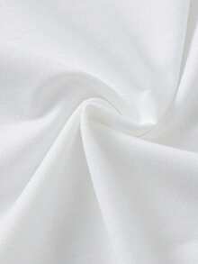 Genkimix Kids 女童宽松圆领短袖上衣，饰有棕色条纹蝴蝶结，甜美可爱，简约舒适。适合夏季日常玩耍、购物、亲子下午茶等场合，甜美风格，轻松打造可爱精致造型。 - 白色 - 查看 8