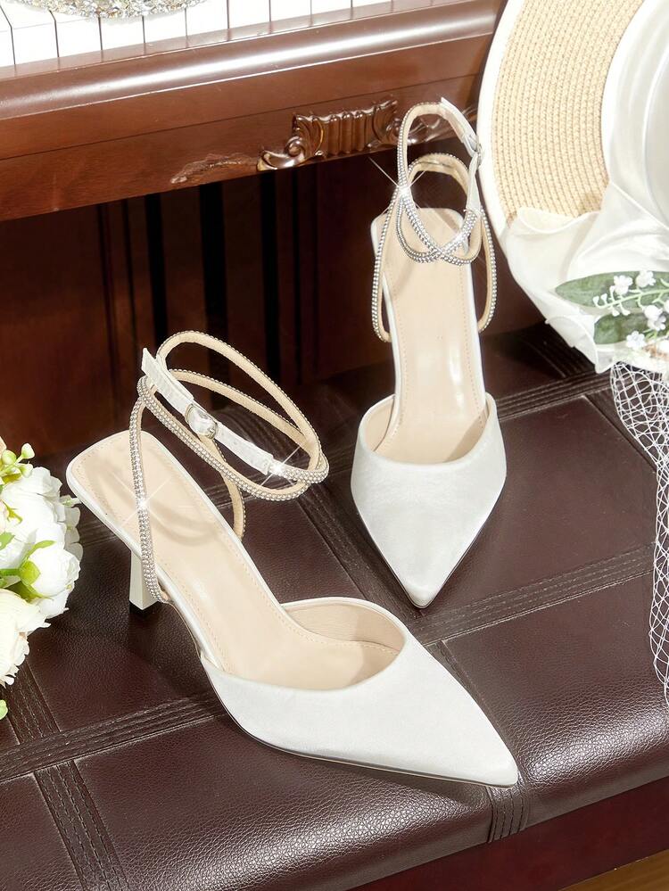 CUCCOO HITCHD Women's Fashionable Elegant Party Rhinestone Decorated Pumps