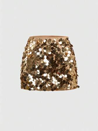 Fairycore Jupe à la mode décorée de sequins pour femmes