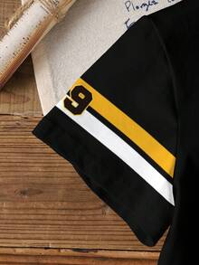 BATMAN X SHEIN Young Boy Casual Letter & Figure Graphic Round Neck Short Sleeve T-Shirt, Summer - White - View 4