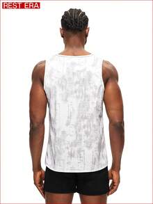 Rest Era Men's Casual Tie-Dye Printed Base Layer Top, Summer