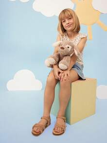 Mini mi #ComfortLite 儿童三扣交叉绑带后系带软鞋垫高级仿皮棕褐色凉鞋 – 安全、舒适、超轻 - 紫紅色 - 查看 2