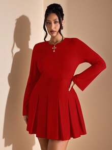 SHEIN BAE Quần áo nữ cỡ lớn, Quần áo cho người có thân hình đầy đặn, Quần áo đi biển mùa hè, Hẹn hò, Đi chơi, Lễ hội âm nhạc, Lễ hội nhạc đồng quê, Tụ tập tiệc tùng, Quần áo ngày lễ, Quần áo hòa nhạc, Quần áo dự tiệc hóa trang, Quần áo lễ hội, Quần áo phong cách Ins, Quần âu kaki, Quần áo công sở, Quần áo đi làm, Đồ công sở, Váy ngắn tay dài, Váy sinh nhật cho nữ, Váy đi biển cho nữ - Đỏ - Xem 2