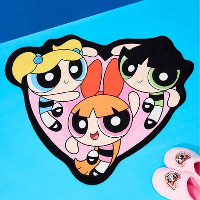 THE POWERPUFF GIRLS X Joivida 1 件装地毯 – 正版卡通地垫，柔软毛绒家居装饰