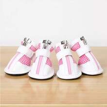 1 Set Of Cute Pink Zippered Breathable Pet Shoes, Suitable For Small Dogs - Pink - View 5