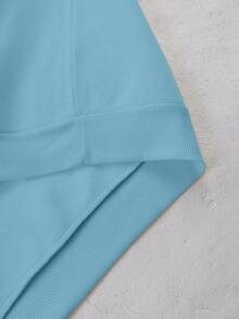 PAVTROS Áo hoodie nam in chữ, kiểu dáng thường ngày, thích hợp cho mùa Thu/Đông. - Màu xanh nhạt - Xem 5