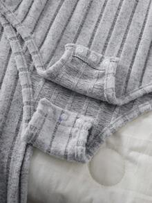 Teen Girls Camisole Bodysuit + Wide-Leg Pants Loose & Comfortable Fit, Light Gray Skin-Soft Texture With Vertical-Stripe Pattern A Versatile Comfort Wear For All Occasions - Grey - View 8