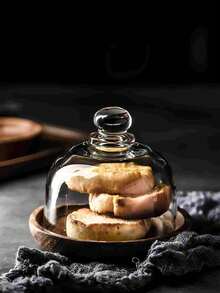 Cirelle 带盖玻璃甜点罩 - 现代带盖盛放碗，适用于坚果、水果和小吃，斋月和开斋节盛放托盘 - 彩色 - 查看 5