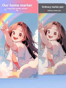 12/24/30/36/40/48/60/80/100/120/168件套专业美术套装，双头油性水彩笔，色彩鲜艳，适用于艺术学生、成人绘画课、DIY工艺品、画布素描、创意项目，是送给艺术家、节日和生日庆祝的最佳礼物。 - 彩色 - 查看 2