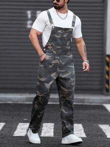 Manfinity LEGND Unisex American Camouflage Denim Bib Overalls - Multicolor - View 8