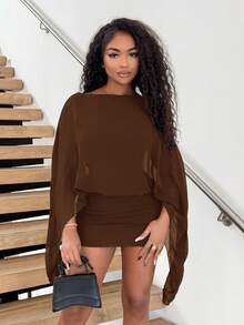 Alexandranx 船领袖迷你连衣裙，适合度假、夏季、慵懒波西米亚风、优雅、可爱、性感，适合伊比沙岛音乐节、锐舞音乐会、秋季婚礼宾客、生日、夜生活、约会派对、新年圣诞节等场合。 - 巧克力棕 - 查看 4