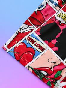 Notgurli Valentine's Day Funny Print Cartoon Graffiti Comic Street Style Family Party Men's Boxer Briefs, Mid-Length Trunks - Multicolor - View 4