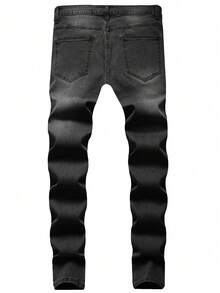 Manfinity LEGND Men's Pocket Distressed Skinny Casual Jeans - Dark Grey - View 2