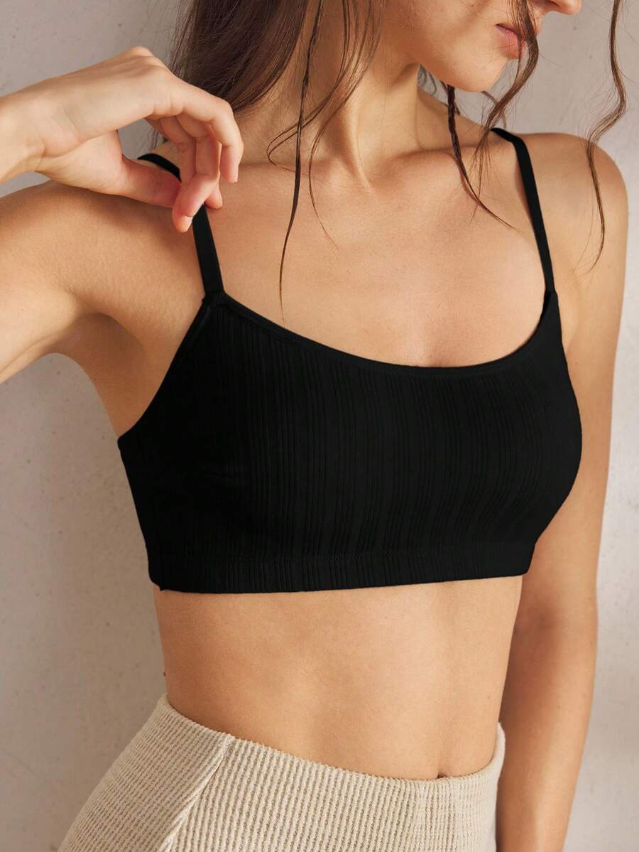 Ocili Women's Comfortable Cotton Rib Knit Bra