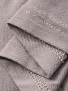 DAZY 女士舒适针织褶皱设计家居服套装 - 灰色 - 查看 9