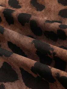 ROMWE J-Fashion 女士紧身吊带豹纹鱼尾连衣裙 - 彩色 - 查看 4